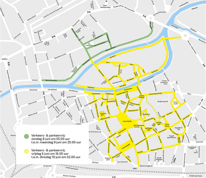 Stadsplan verkeersvrije zones Sinksen